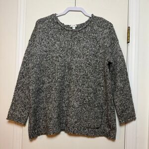 pure jill Womens Sweater Size S Speckled Knit Crew Neck Long Sleeve Pullover